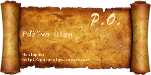 Páva Olga névjegykártya