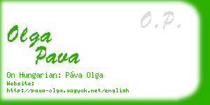 olga pava business card